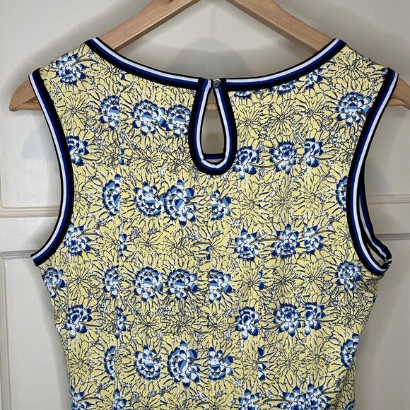 SALE 2/15 Max Studio Sleeveless Floral Mini Dress Blue/Yellow Size Small - Picture 4 of 8